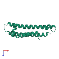 PDB entry 1gs9 coloured by chain, top view.