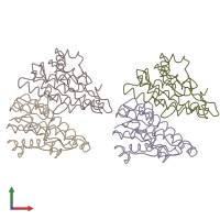 PDB entry 1gsc coloured by chain, front view.