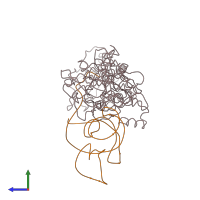 PDB entry 1gsg coloured by chain, side view.