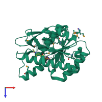 PDB entry 1gsj coloured by chain, top view.