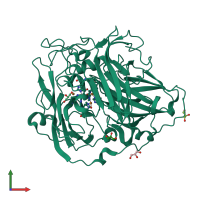 PDB entry 1gsk coloured by chain, front view.