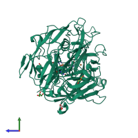 PDB entry 1gsk coloured by chain, side view.