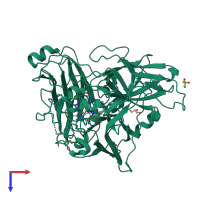 PDB entry 1gsk coloured by chain, top view.