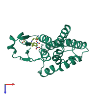 PDB entry 1gsq coloured by chain, top view.