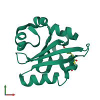 PDB entry 1gsv coloured by chain, front view.