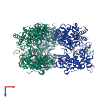PDB entry 1gsz coloured by chain, top view.