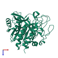 PDB entry 1gtg coloured by chain, top view.