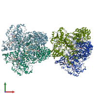 PDB entry 1gth coloured by chain, front view.
