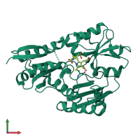 PDB entry 1gtk coloured by chain, front view.