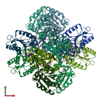 PDB entry 1gtz coloured by chain, front view.
