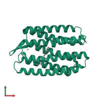 Monomeric assembly 1 of PDB entry 1gu8 coloured by chemically distinct molecules, front view.