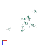 PDB entry 1gur coloured by chain, ensemble of 10 models, top view.