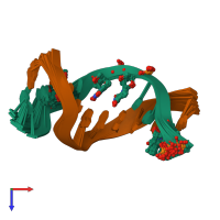 PDB entry 1gv6 coloured by chain, ensemble of 20 models, top view.