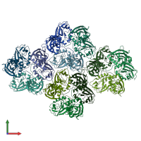 PDB entry 1gw8 coloured by chain, front view.