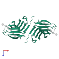 CBM10 domain-containing protein in PDB entry 1gwl, assembly 1, top view.