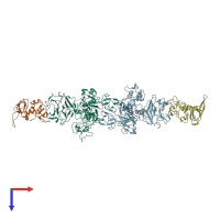 PDB entry 1gxd coloured by chain, top view.