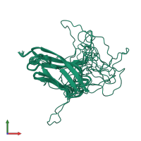 PDB entry 1gxe coloured by chain, ensemble of 10 models, front view.