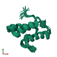 PDB entry 1gxh coloured by chain, ensemble of 20 models, front view.