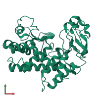 PDB entry 1gxn coloured by chain, front view.