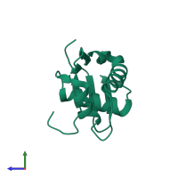 PDB entry 1gxq coloured by chain, side view.