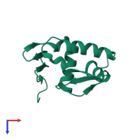 PDB entry 1gxq coloured by chain, top view.