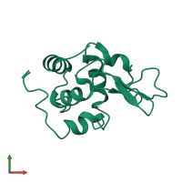 PDB entry 1gxx coloured by chain, front view.