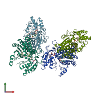 PDB entry 1gy8 coloured by chain, front view.