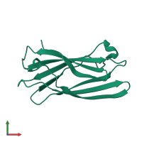 PDB entry 1gyv coloured by chain, front view.
