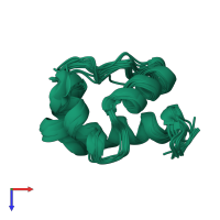 PDB entry 1gyz coloured by chain, ensemble of 20 models, top view.