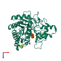 PDB entry 1gz1 coloured by chain, top view.