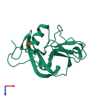 PDB entry 1gz2 coloured by chain, top view.