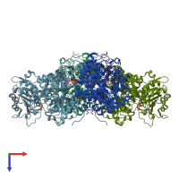 PDB entry 1gz4 coloured by chain, top view.