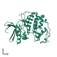 PDB entry 1gz8 coloured by chain, front view.