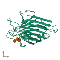 PDB entry 1gz9 coloured by chain, front view.