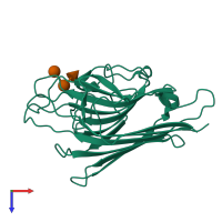 PDB 1gz9 coloured by chain and viewed from the top.