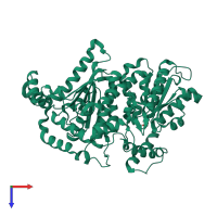 PDB entry 1gzd coloured by chain, top view.