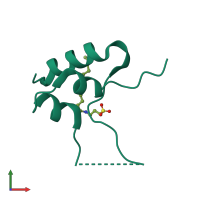 PDB entry 1gzy coloured by chain, front view.