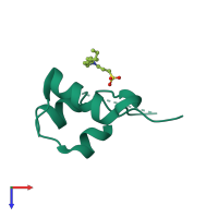 PDB entry 1gzy coloured by chain, top view.