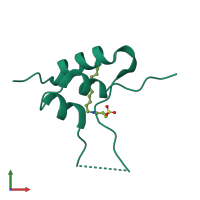 PDB entry 1gzz coloured by chain, front view.