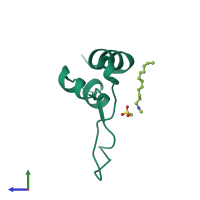 PDB entry 1h02 coloured by chain, side view.