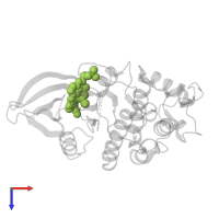 ((2-BROMO-4-METHYLPHENYL){6-[(4-{[(2R)-3-(DIMETHYLAMINO)-2-HYDROXYPROPYL]OXY}PHENYL)AMINO]PYRIMIDIN-4-YL}AMINO)ACETONITRILE in PDB entry 1h07, assembly 1, top view.