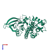 Cyclin-dependent kinase 2 in PDB entry 1h08, assembly 1, top view.