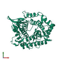 PDB entry 1h13 coloured by chain, front view.