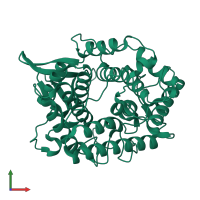 PDB entry 1h14 coloured by chain, front view.