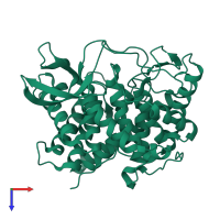 PDB entry 1h14 coloured by chain, top view.