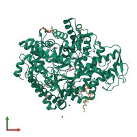 PDB entry 1h17 coloured by chain, front view.