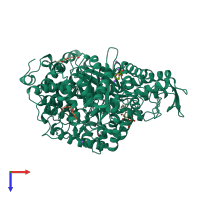 PDB entry 1h17 coloured by chain, top view.