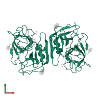 Neutrophil elastase in PDB entry 1h1b, assembly 1, front view.