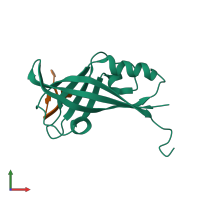 PDB entry 1h2c coloured by chain, front view.