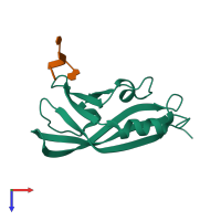 PDB entry 1h2c coloured by chain, top view.